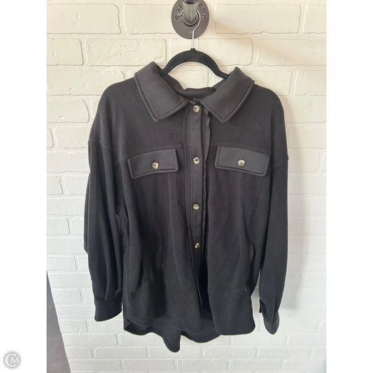 Jacket Shirt By Clothes Mentor In Black, Size: L