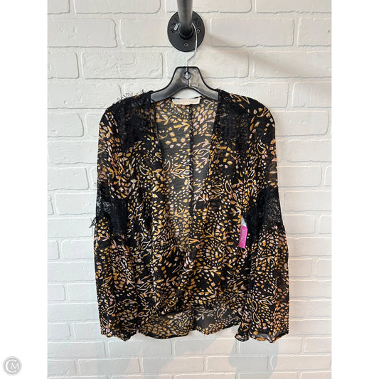 Top Long Sleeve By Lovestitch In Black & Yellow, Size: L