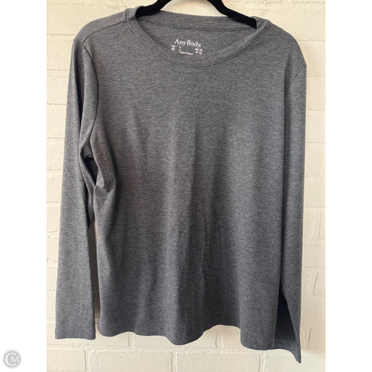 Top Long Sleeve Basic By Any Body In Grey, Size: L
