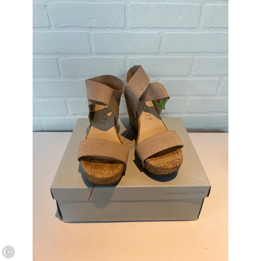 Sandals Heels Wedge By Sole Society In Tan, Size: 8.5