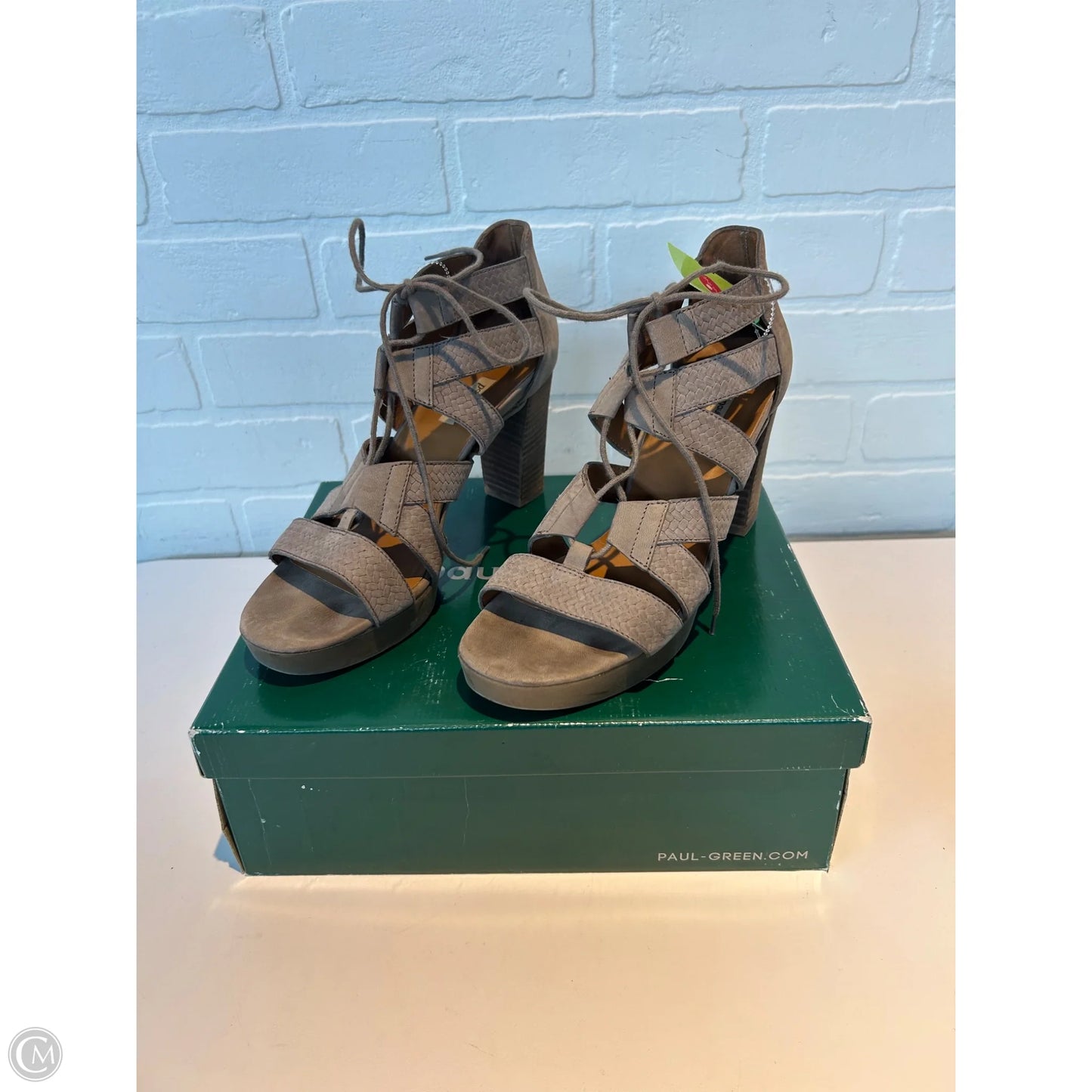 Sandals Heels Block By Paul Green In Tan, Size: 8.5