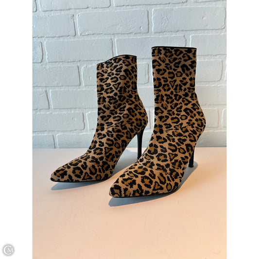 Boots Ankle Heels By Steve Madden In Animal Print, Size: 7