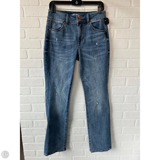 Jeans Straight By Cabi In Blue Denim, Size: 6
