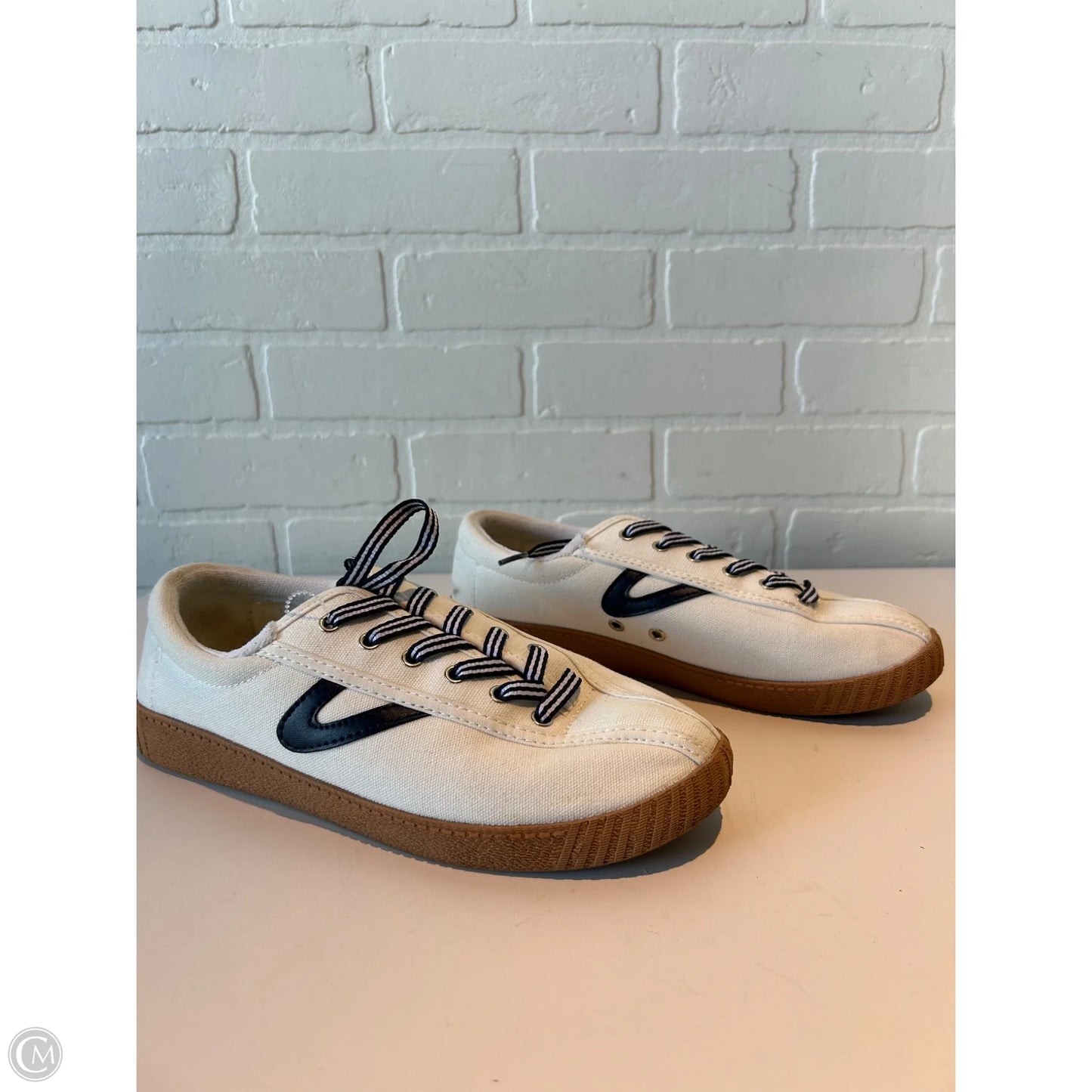 Shoes Sneakers By treton In Blue & Cream, Size: 9.5