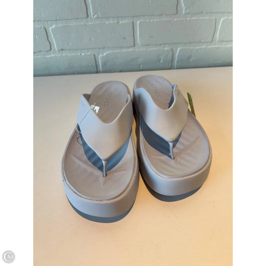 Sandals Flip Flops By Crocs In Blue, Size: 7
