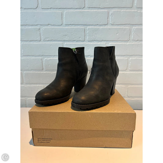 Boots Ankle Heels By Clarks In Black, Size: 6