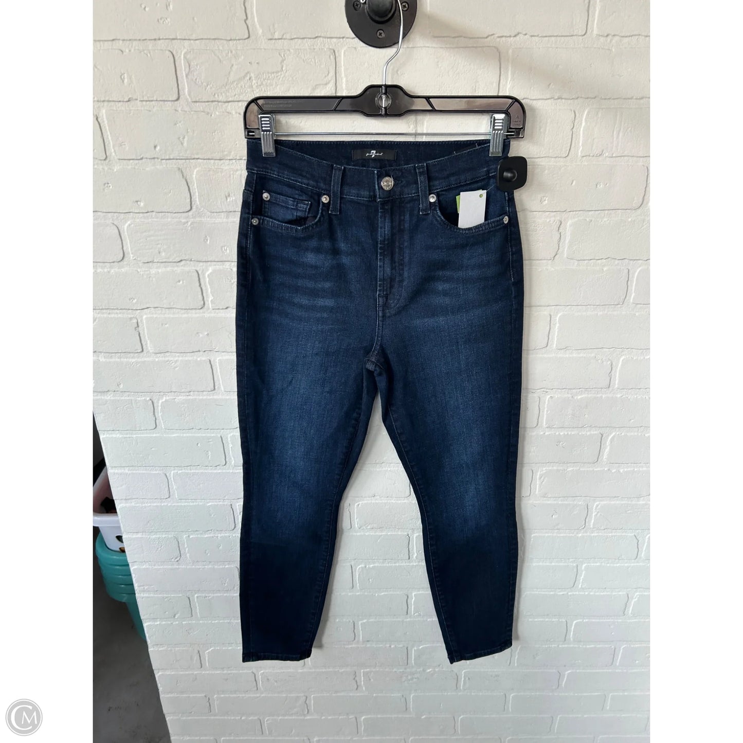 Jeans Skinny By 7 For All Mankind In Blue Denim, Size: 2