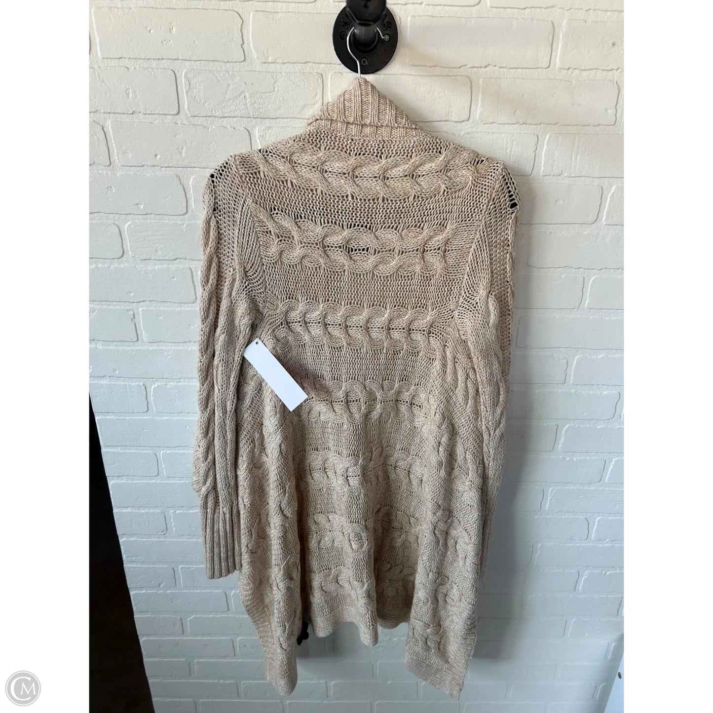 Sweater Cardigan By Bebe In Tan & White, Size: Xs