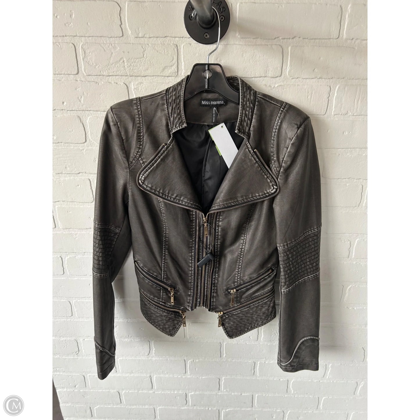 Jacket Moto By miss moreno In Grey, Size: S