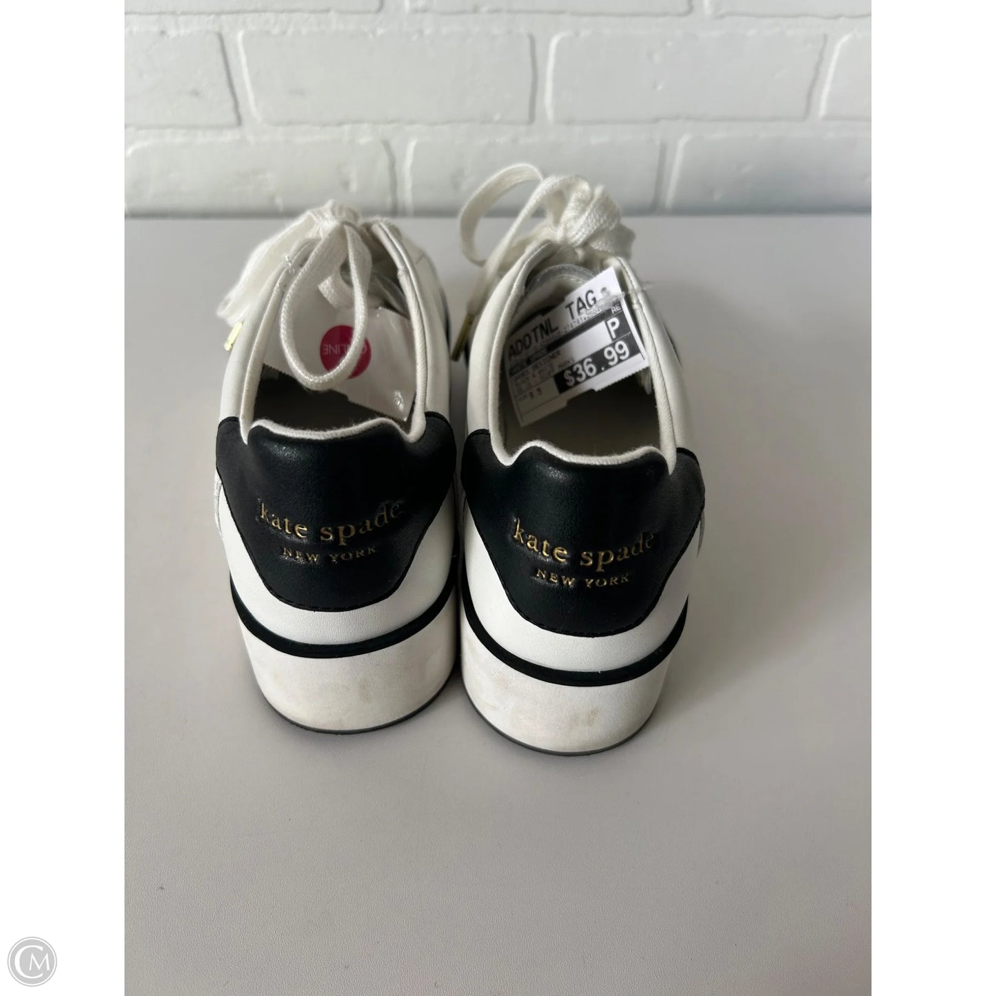 Shoes Designer By Kate Spade In Black & White, Size: 9.5
