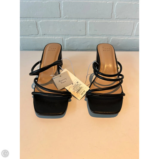 Sandals Heels Kitten By A New Day In Black, Size: 8