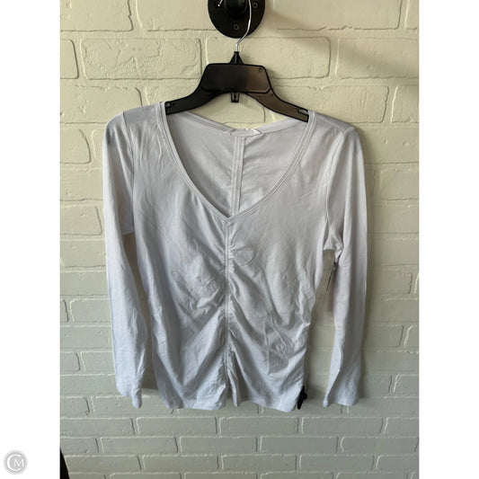 Athletic Top Long Sleeve Crewneck By Athleta In White, Size: M