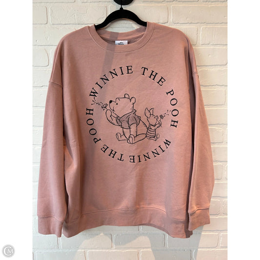 Sweatshirt Crewneck By Disney Store In Pink, Size: M