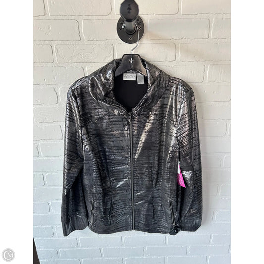 Jacket Shirt By Zenergy By Chicos In Silver, Size: M