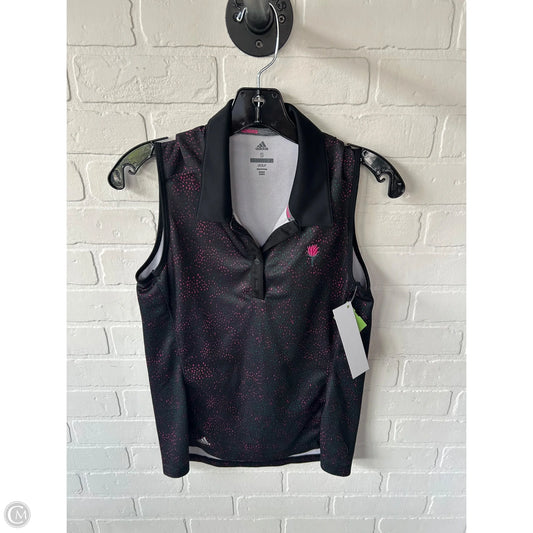 Athletic Tank Top By Adidas In Black & Pink, Size: S
