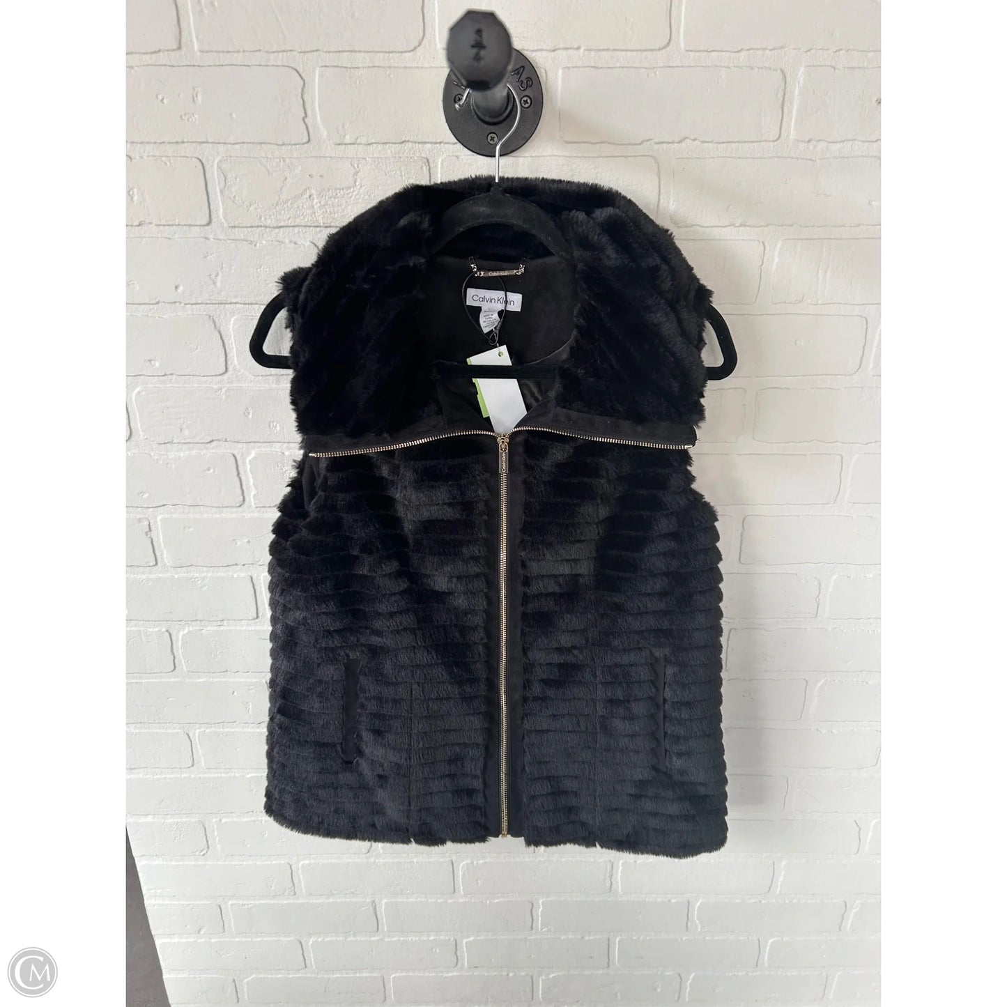 Vest Faux Fur & Sherpa By Calvin Klein In Black, Size: S