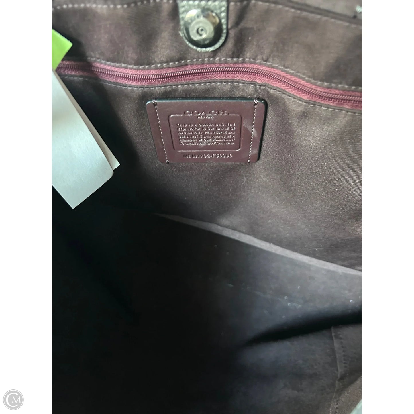 Tote Designer By Coach, Size: Large