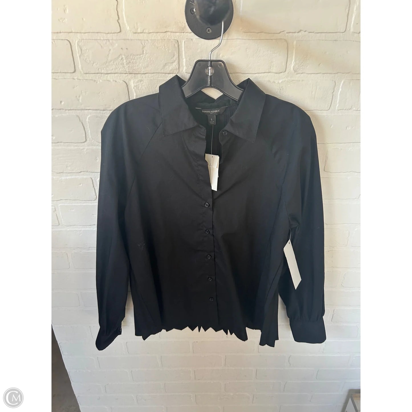 Top Long Sleeve By Banana Republic In Black, Size: S