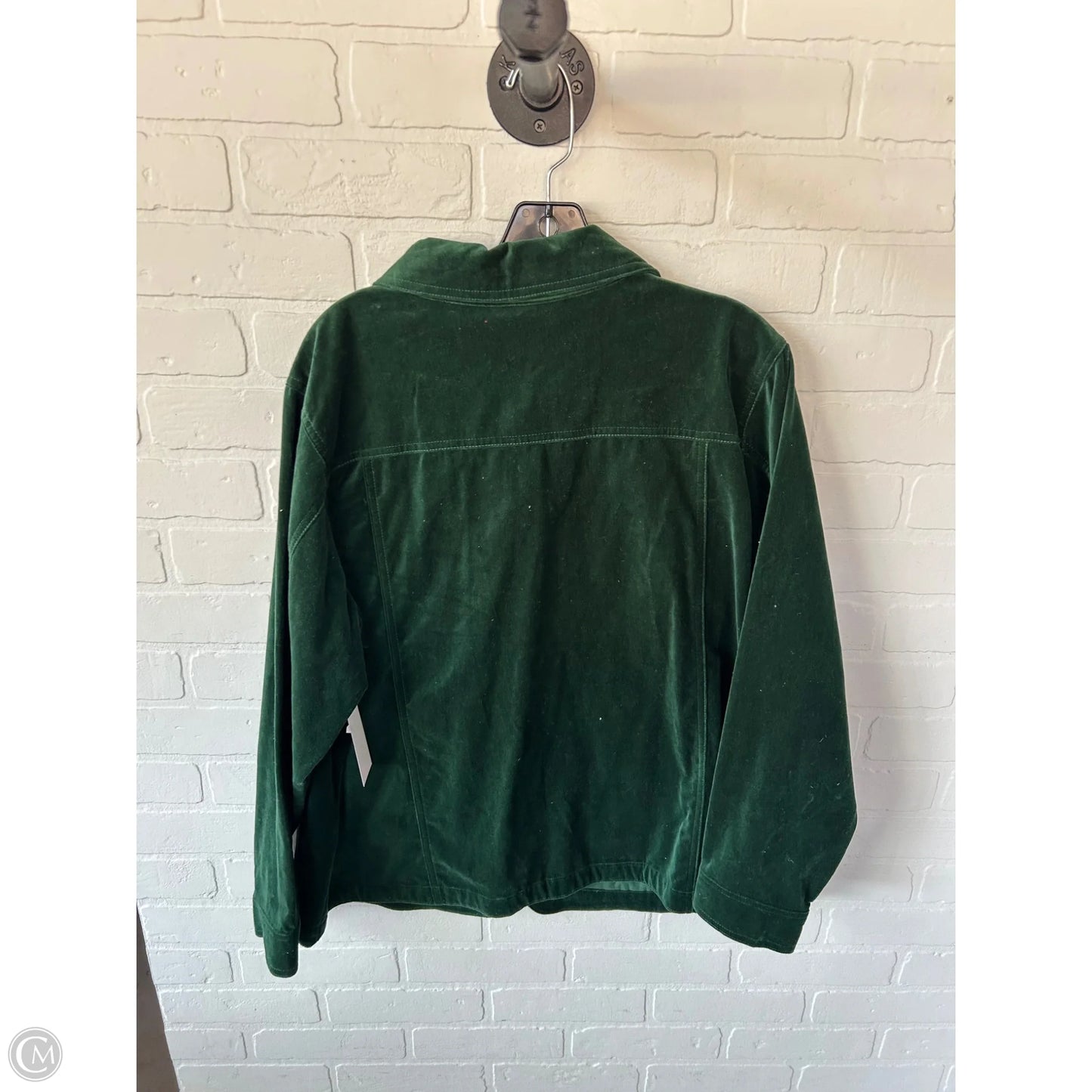 Jacket Shirt By Quaker Factory In Green, Size: 1x