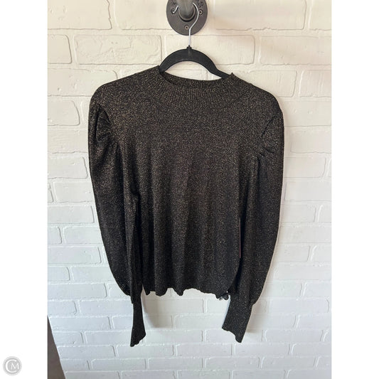 Sweater By Evereve In Black & Gold, Size: L