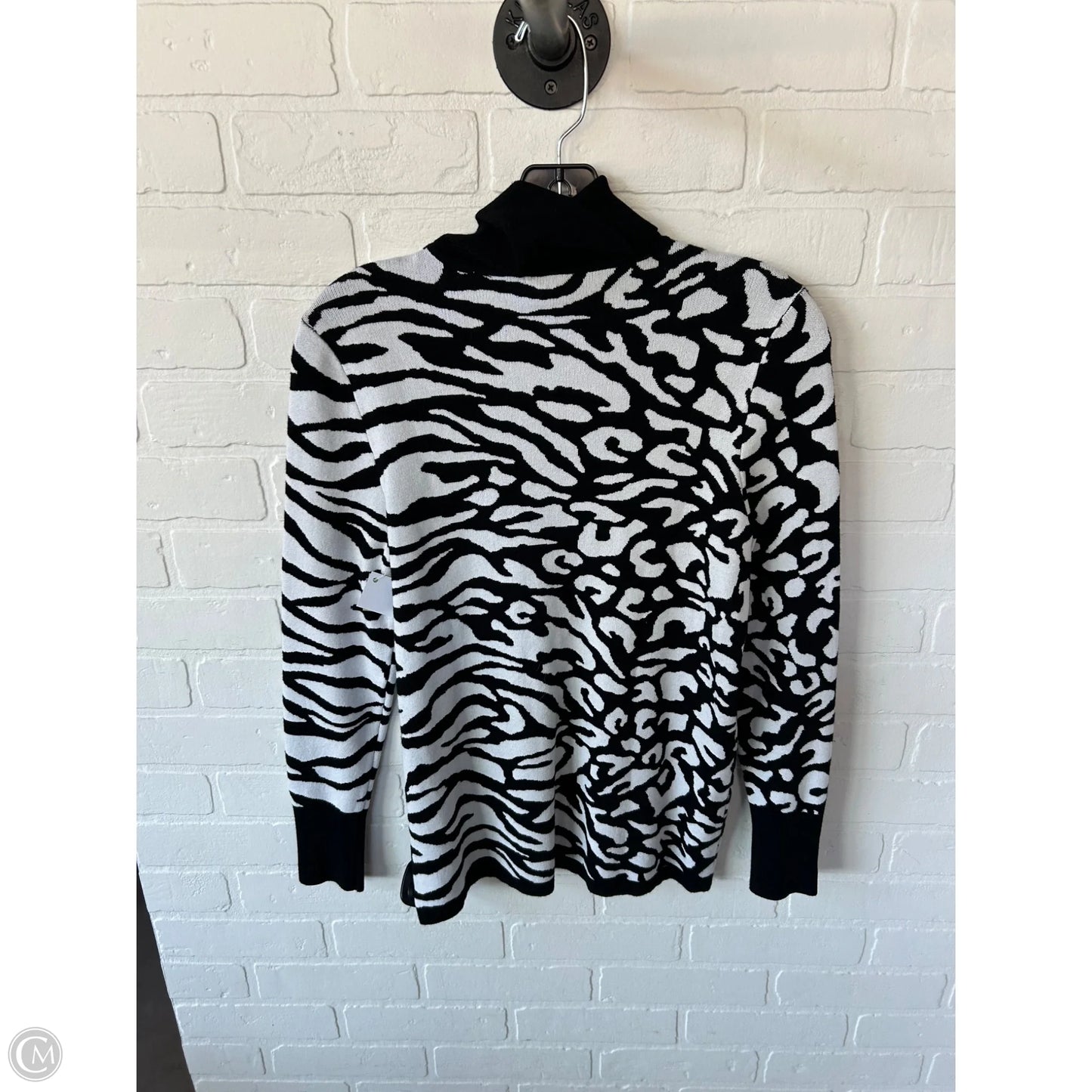 Sweater By Chicos In Black & White, Size: S