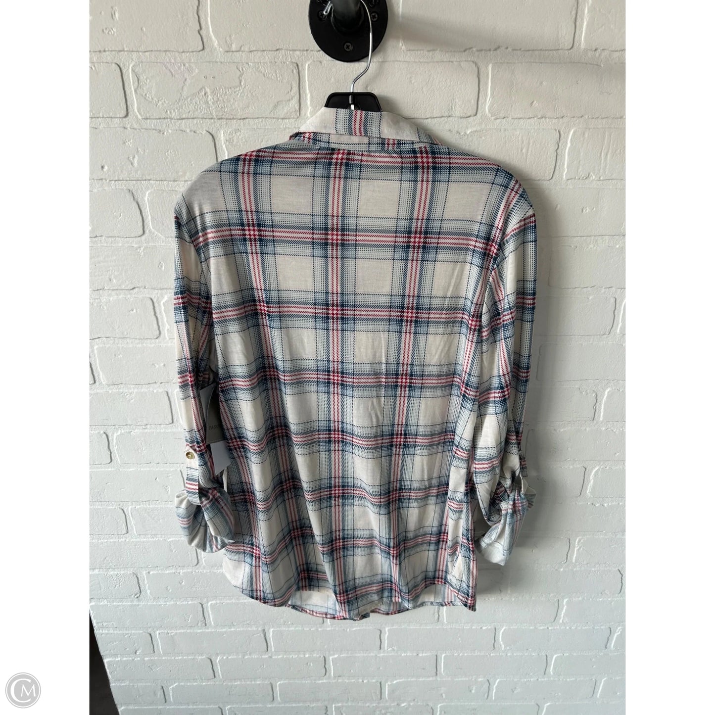 Top Long Sleeve By Passport In Blue & Red & White, Size: Xl