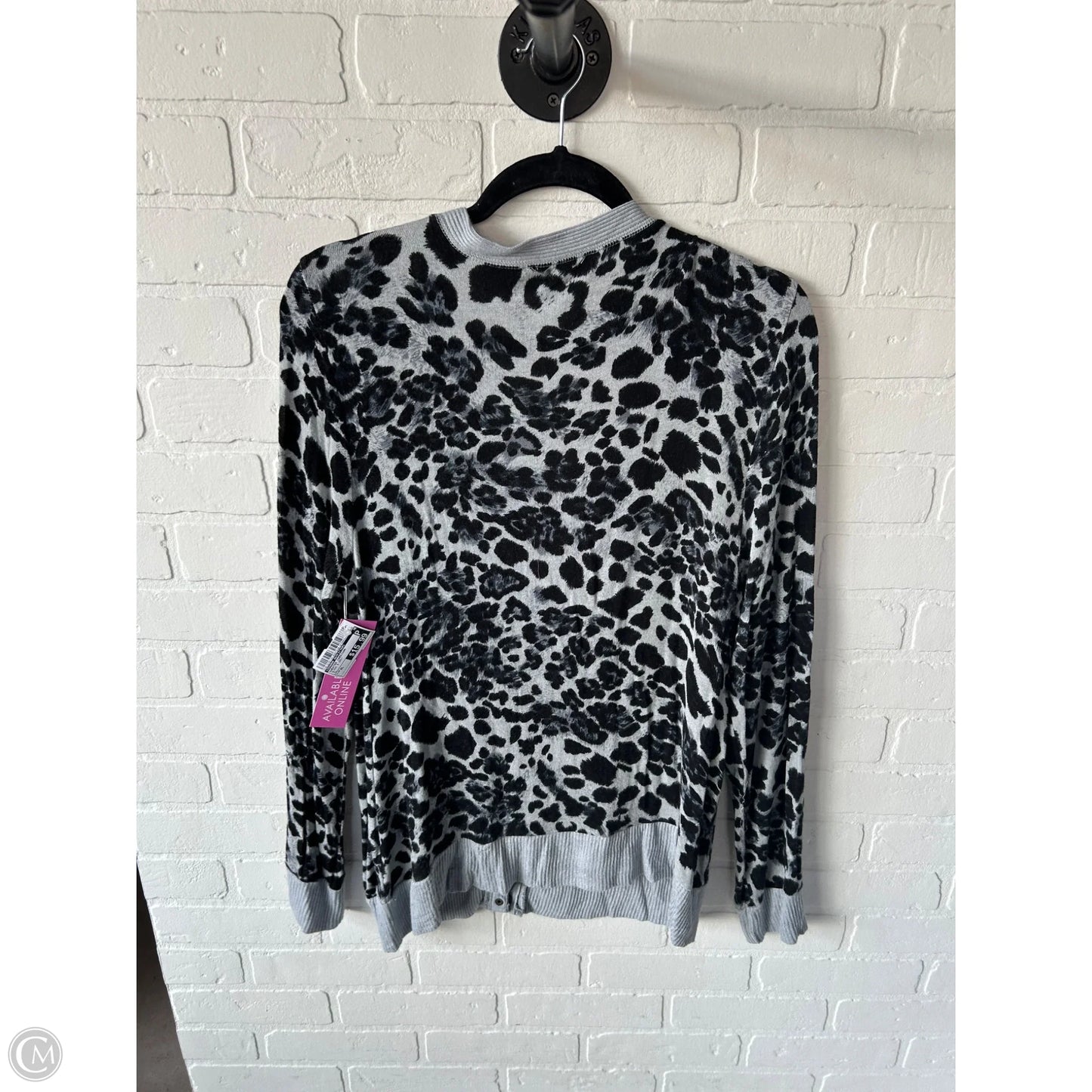 Sweater Cardigan By Zenana Outfitters In Black & Grey, Size: Xl