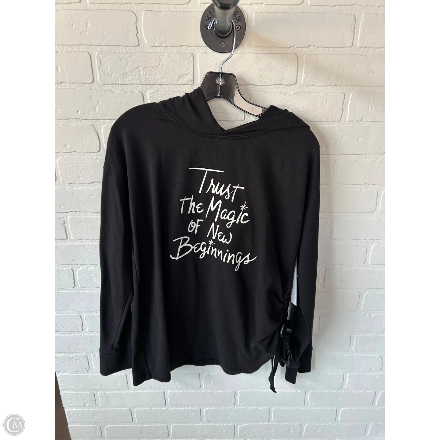 Sweatshirt Hoodie By Chicos In Black, Size: L