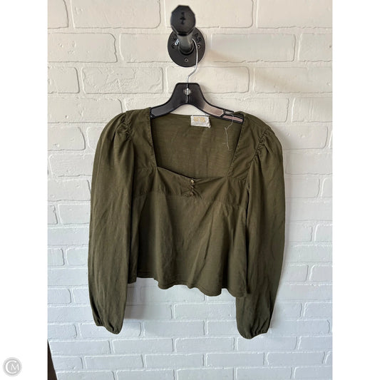 Top Long Sleeve By Nation In Green, Size: Xs