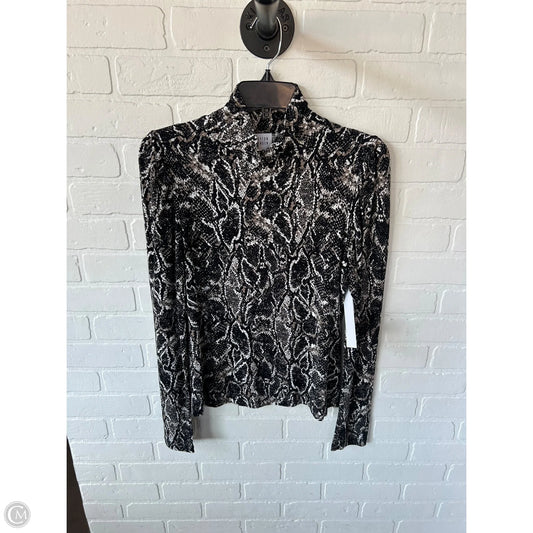 Top Long Sleeve By Peyton Jensen In Black & Brown, Size: M