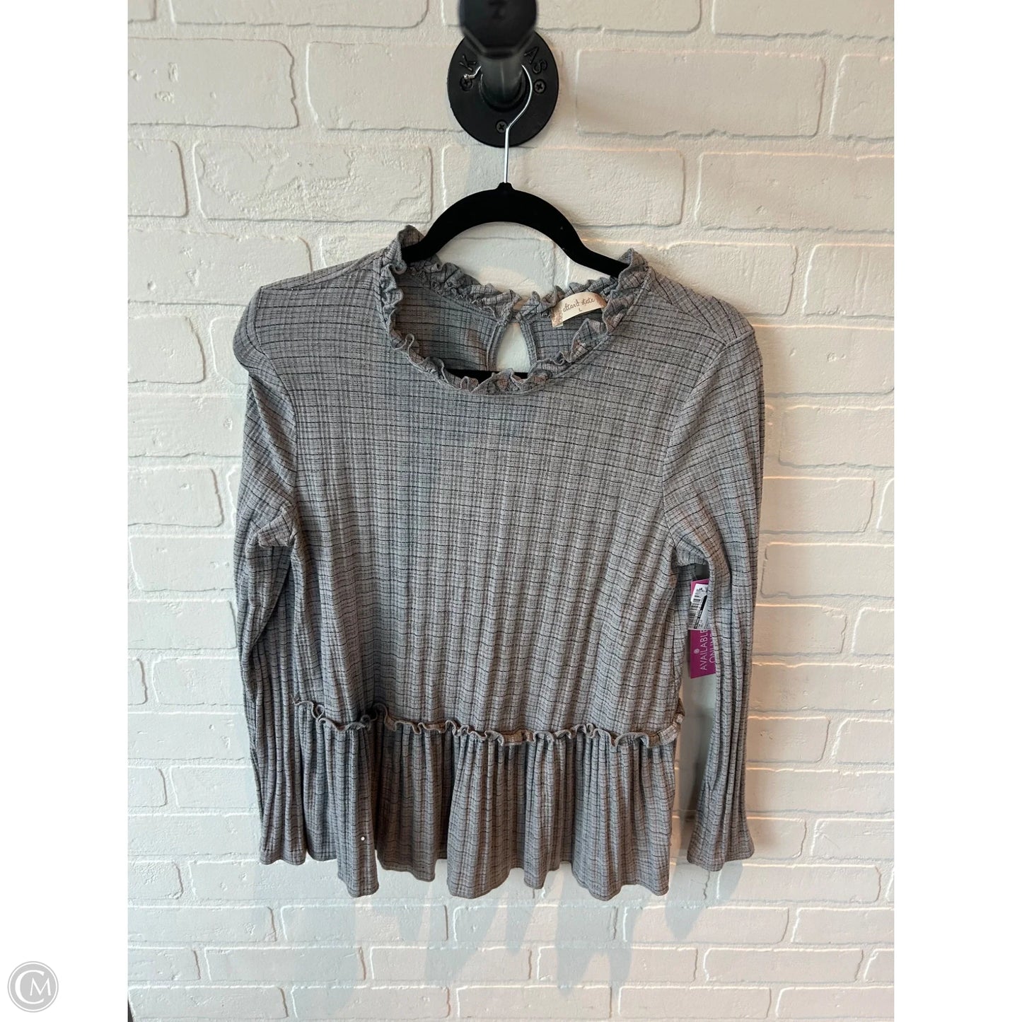 Top Long Sleeve By Altard State In Grey, Size: L