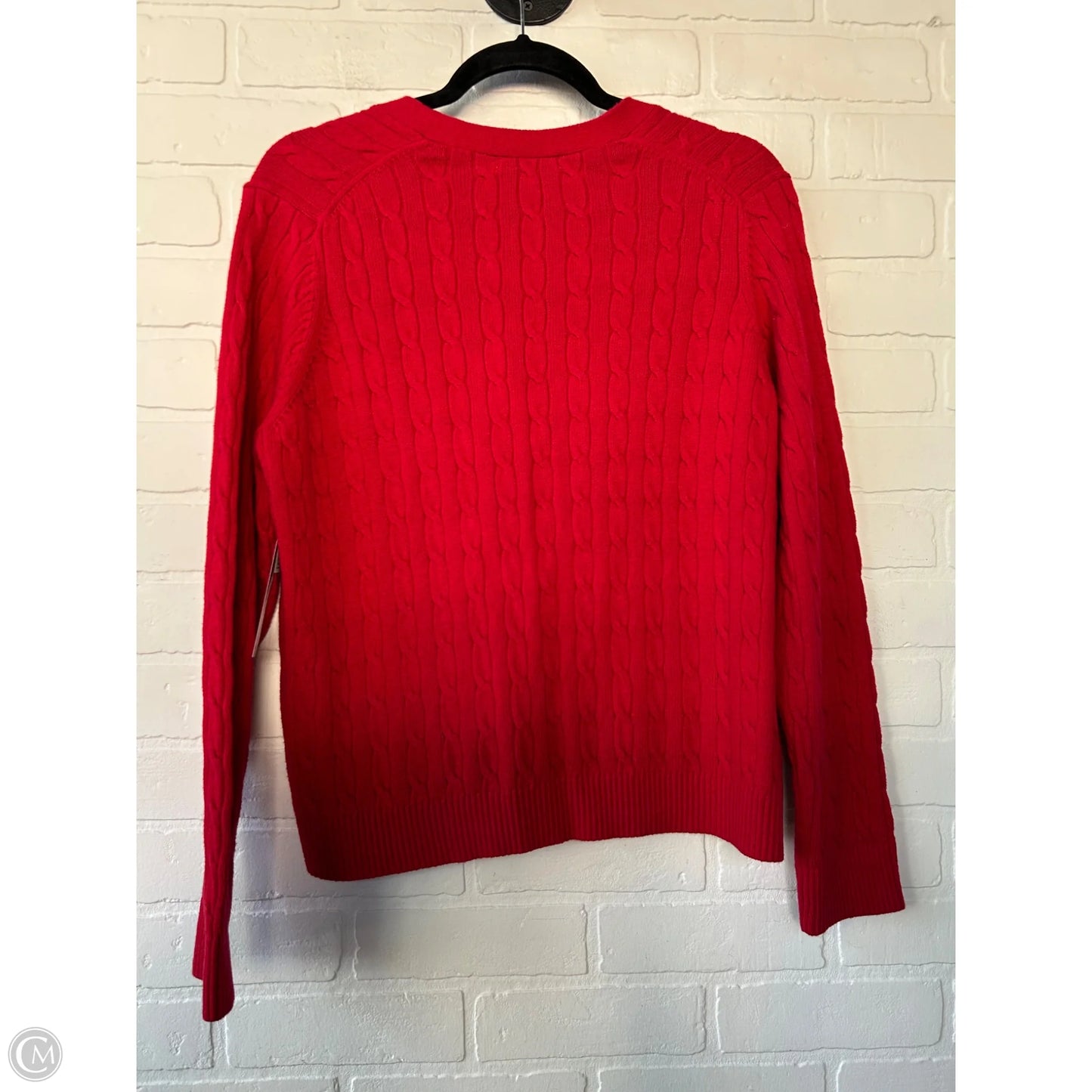Sweater Cardigan By Lands End In Red, Size: L