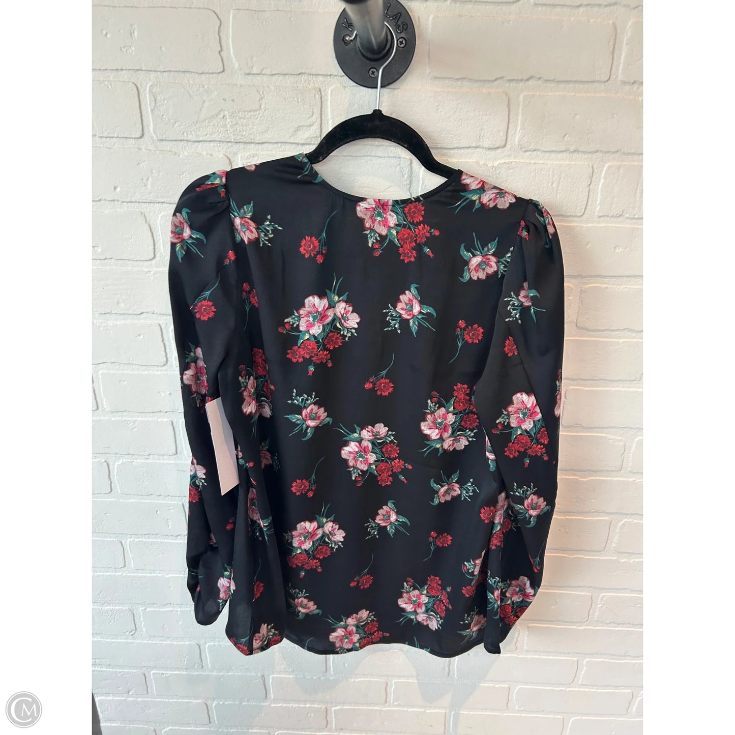 Top Long Sleeve By Express In Black & Pink, Size: M