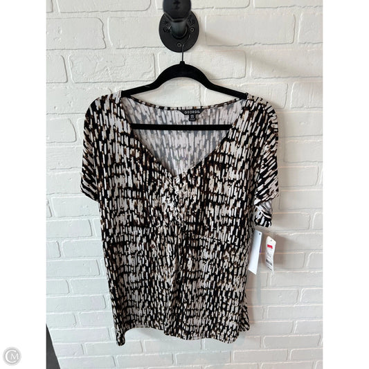 Top Short Sleeve By George In Black & Brown, Size: Xl