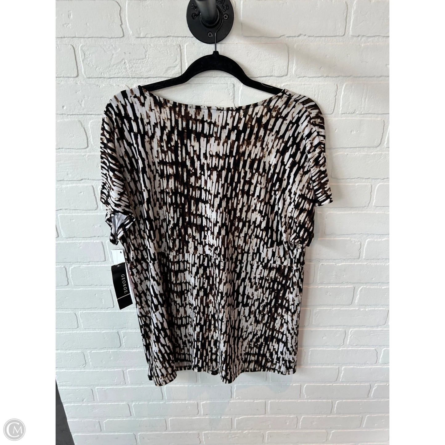Top Short Sleeve By George In Black & Brown, Size: Xl