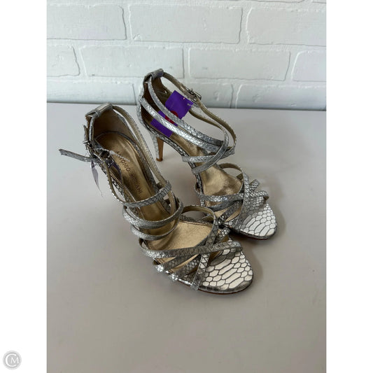 Sandals Heels Kitten By Antonio Melani In Silver, Size: 9