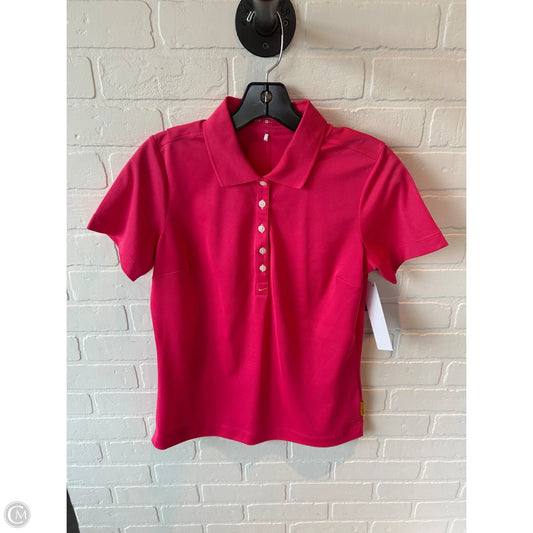 Athletic Top Short Sleeve By Nike In Pink, Size: S