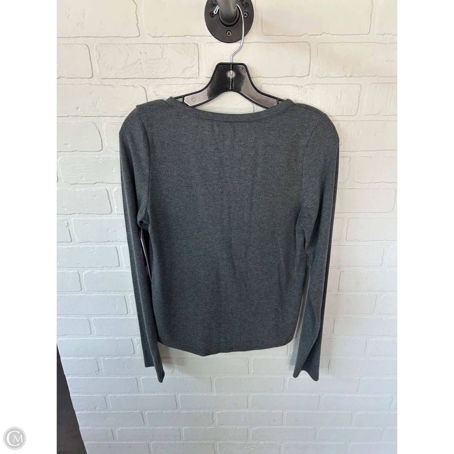 Top Long Sleeve Basic By American Eagle In Grey, Size: L