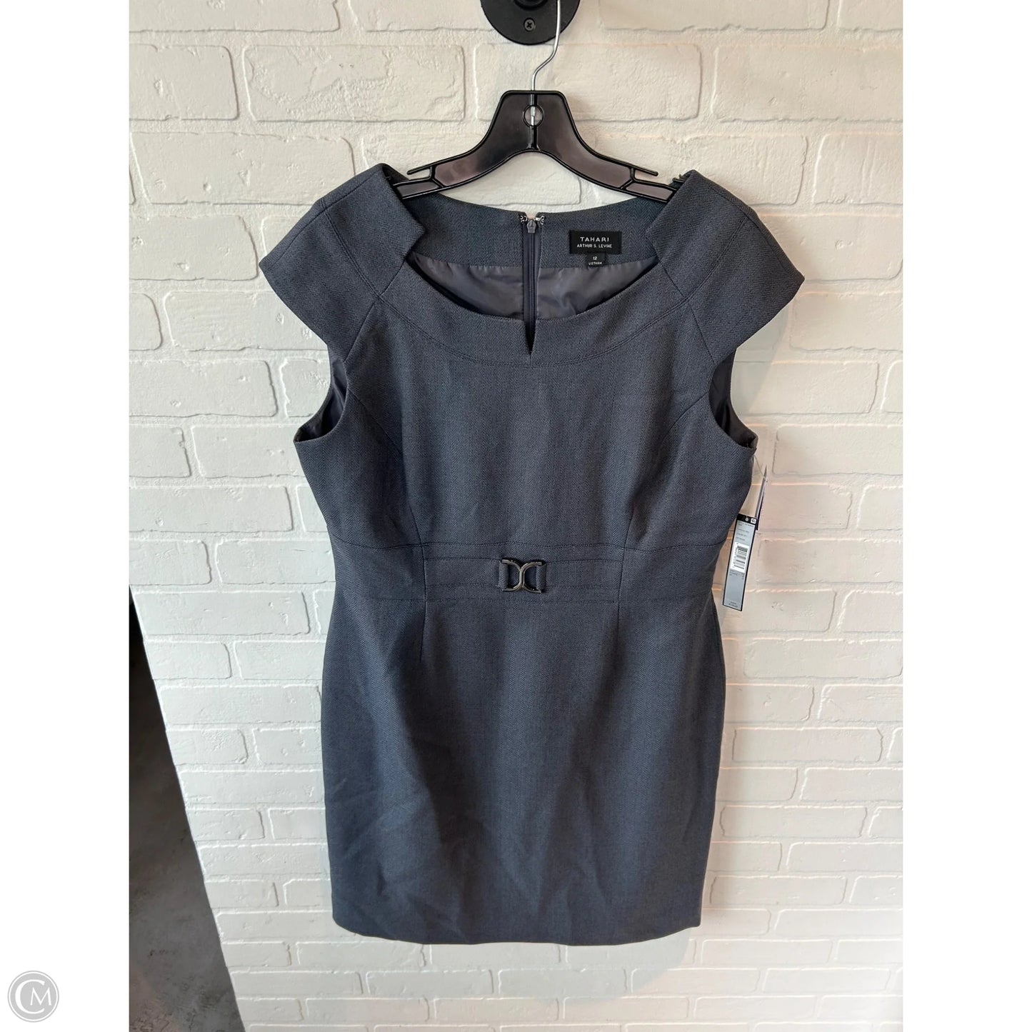 Dress Work By Tahari By Arthur Levine In Grey, Size: L