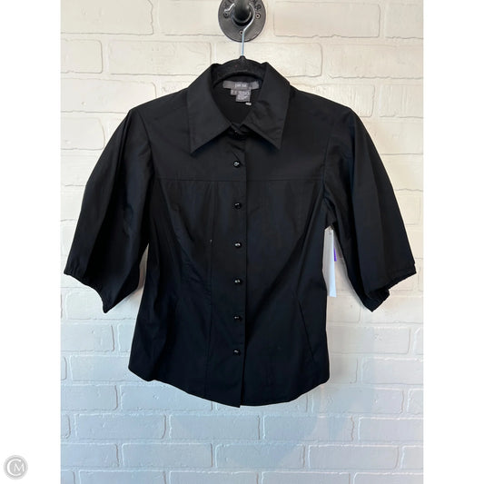 Top Short Sleeve By Per Se In Black, Size: S