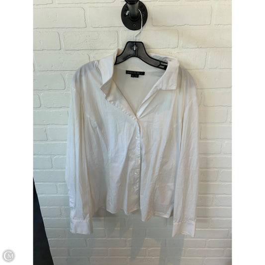 Top Long Sleeve Designer By Lafayette 148 In Cream, Size: Xl