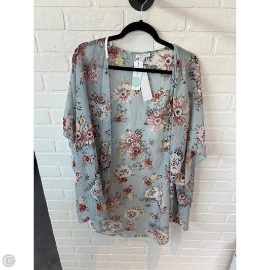 Kimono By Clothes Mentor In Blue & Pink, Size: 1x