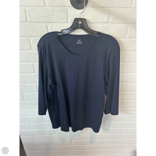 Top 3/4 Sleeve Basic By Cj Banks In Blue, Size: 1x