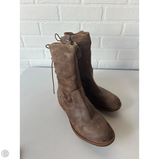 Boots Mid-calf Flats By Aqua In Brown, Size: 8.5