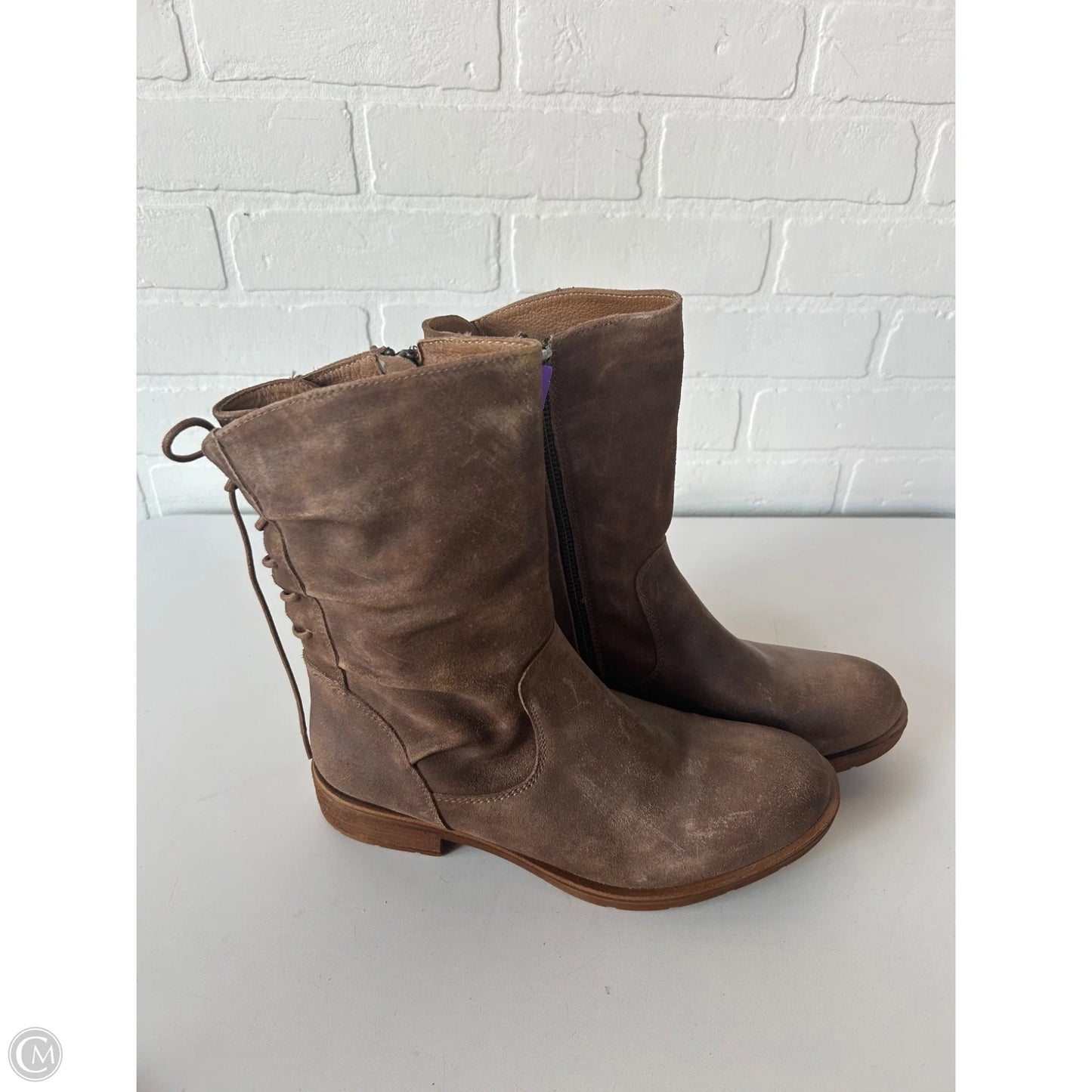 Boots Mid-calf Flats By Aqua In Brown, Size: 8.5