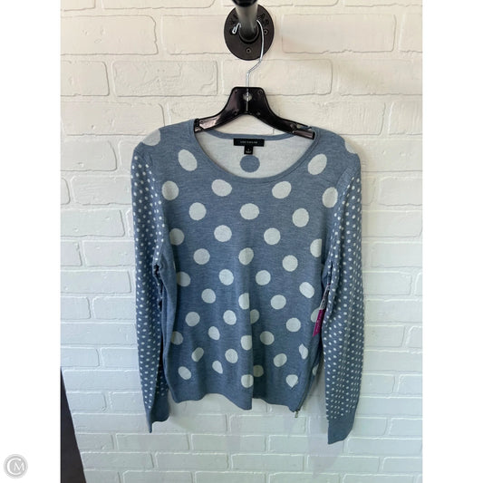 Sweater By Ann Taylor In Blue & White, Size: L