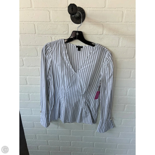 Top Long Sleeve By Ann Taylor In Grey & White, Size: Xs