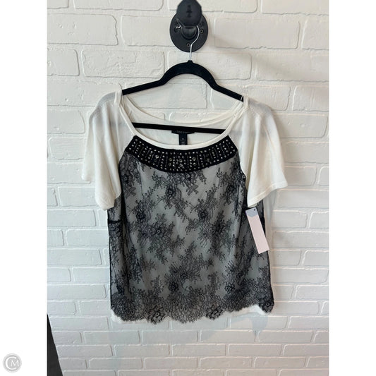 Sweater Short Sleeve By White House Black Market In Black & White, Size: Xl