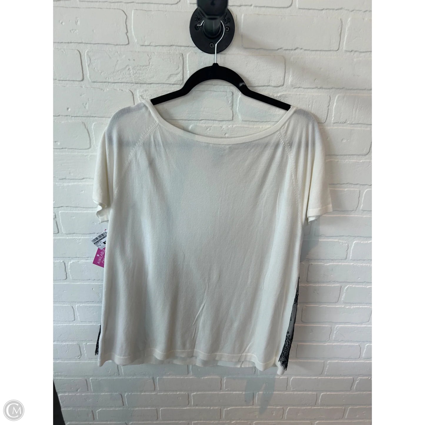 Sweater Short Sleeve By White House Black Market In Black & White, Size: Xl