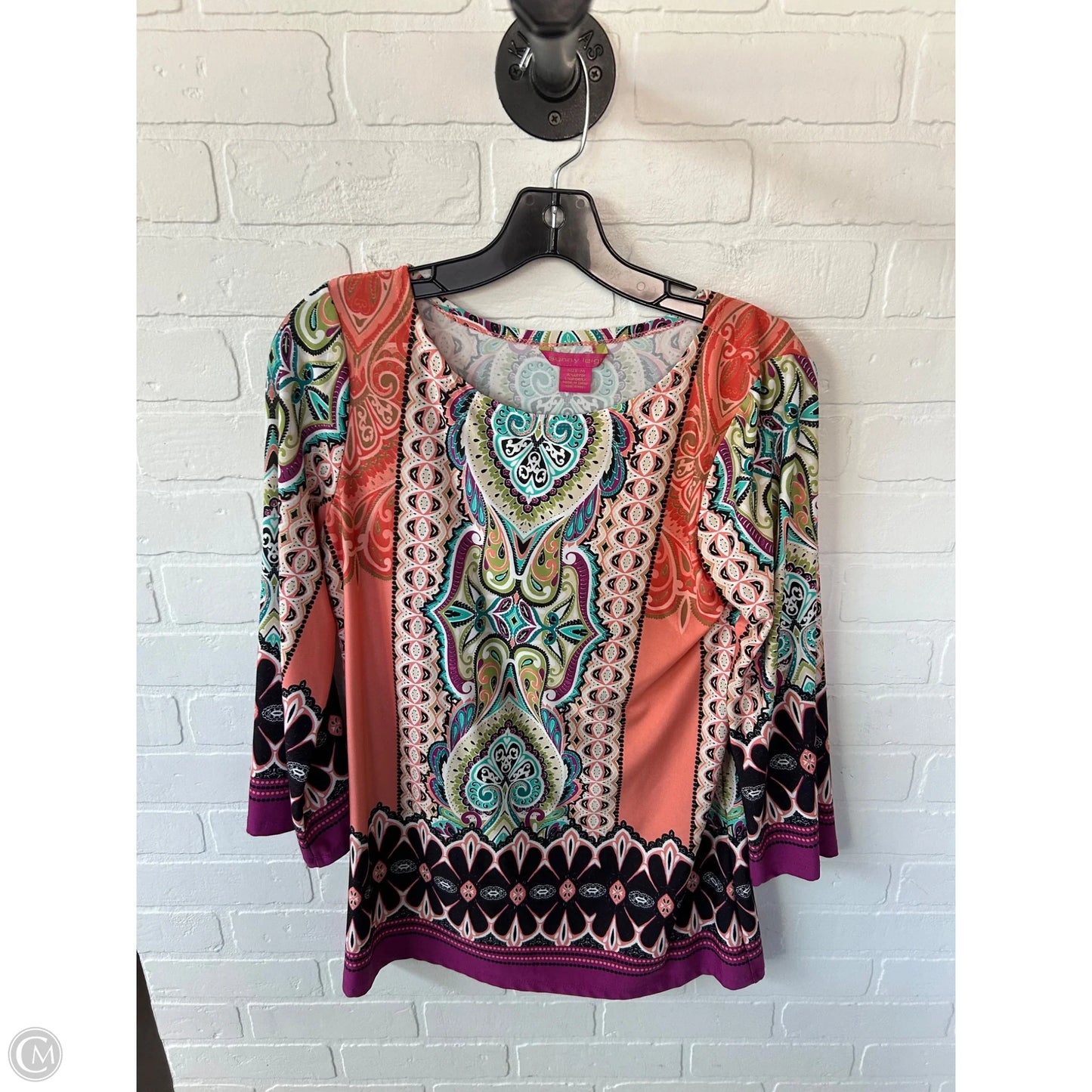 Top Long Sleeve By Sunny Leigh In Orange & Purple, Size: M
